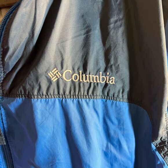 Columbia Blue Windbreaker High Collar Outdoor Essential - Picture 2 of 10